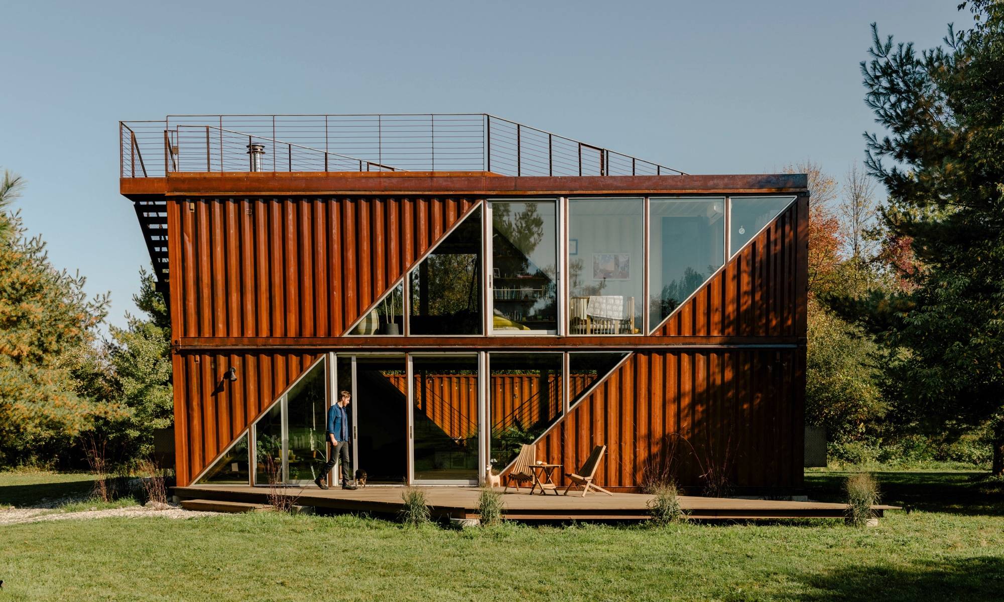 2 Birth Sleeper Cabin 13ft With Toilet & shower Site Cabin Welfare Inside a Large, Sunny & Modern Shipping Container Home