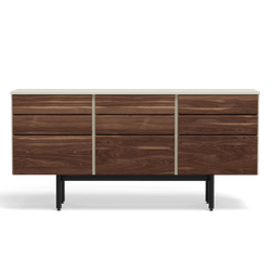 Three Unit Dresser - Three 3 Mixed Drawer Unit Beige/Walnut Three Unit Dresser - Three 3 Mixed Drawer Unit Beige/Walnut