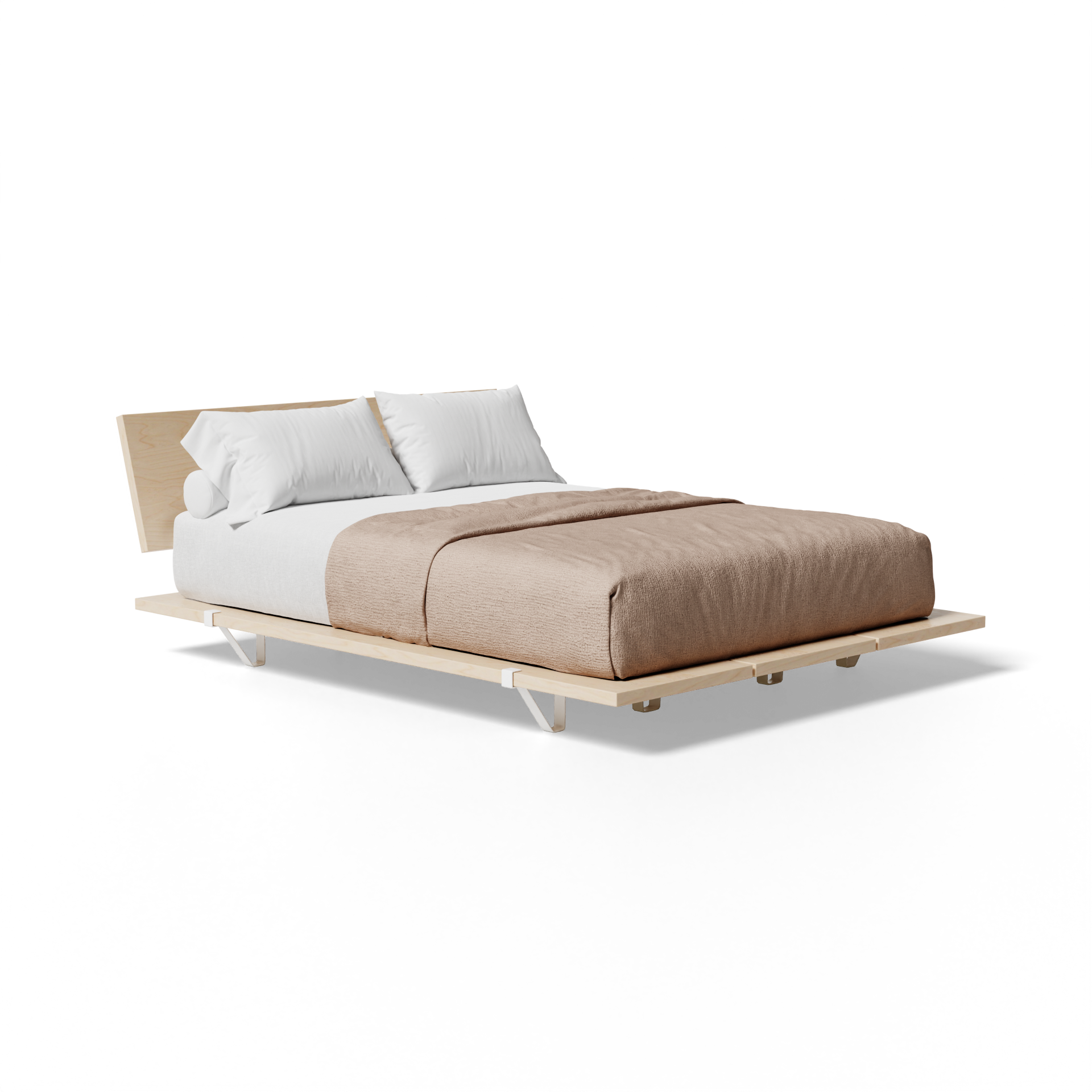 thumbnail image 2 of Queen Size Upholstered Bed Frame With Linen Headboard - Platform Bed With Solid Wood Legs, No Box Spring Needed 2 of 14