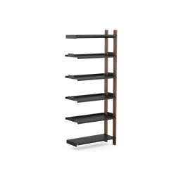 Shelving System Expansion Units featured,{tag: 'tall-exp', shelf_color: 'Black', wood_type: 'Walnut' }