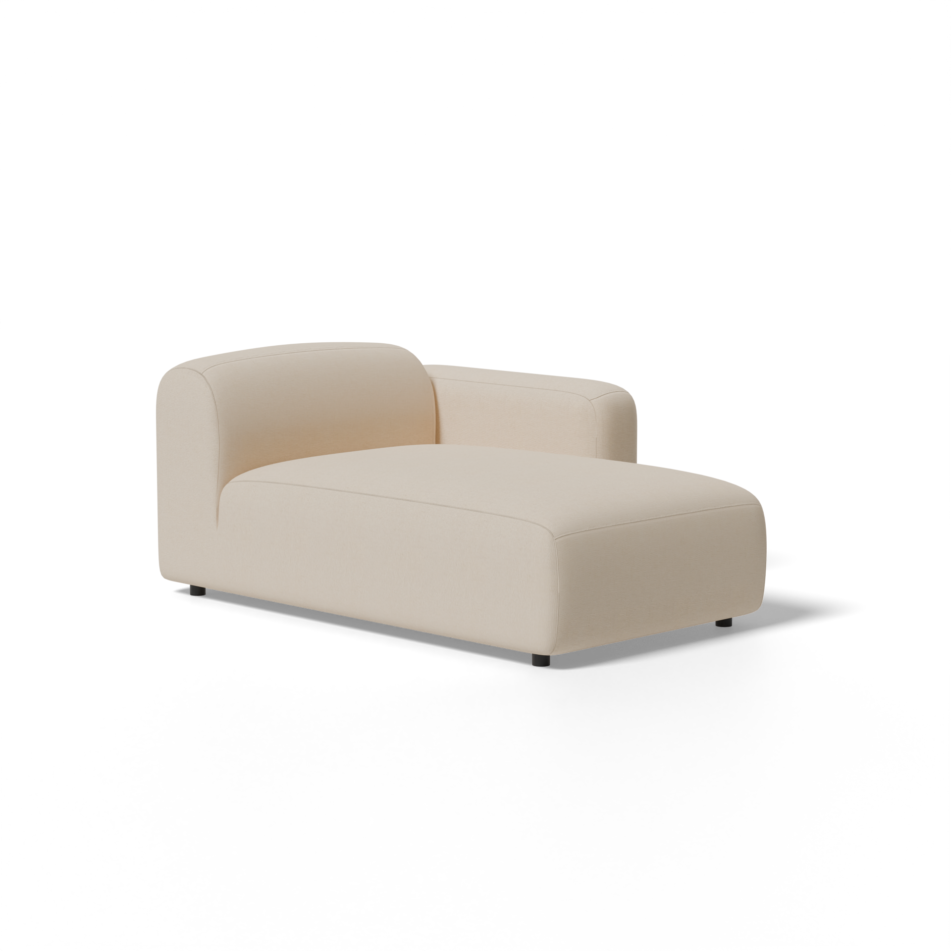Off-white sectional chaise sofa without background