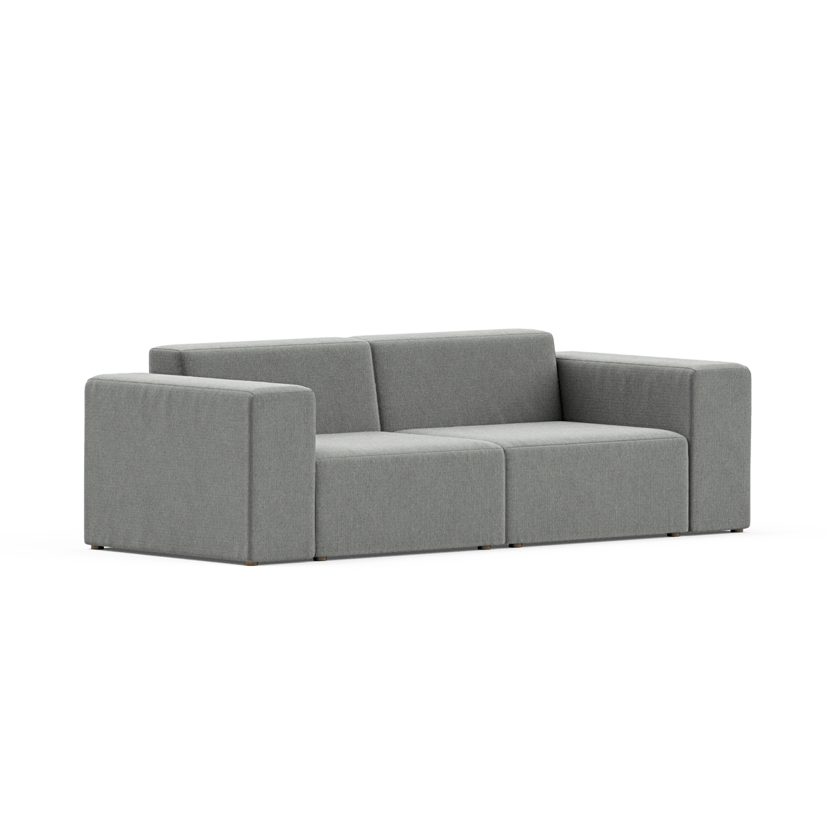Small Sectional Low Profile Deep Two Piece Modular Sofa