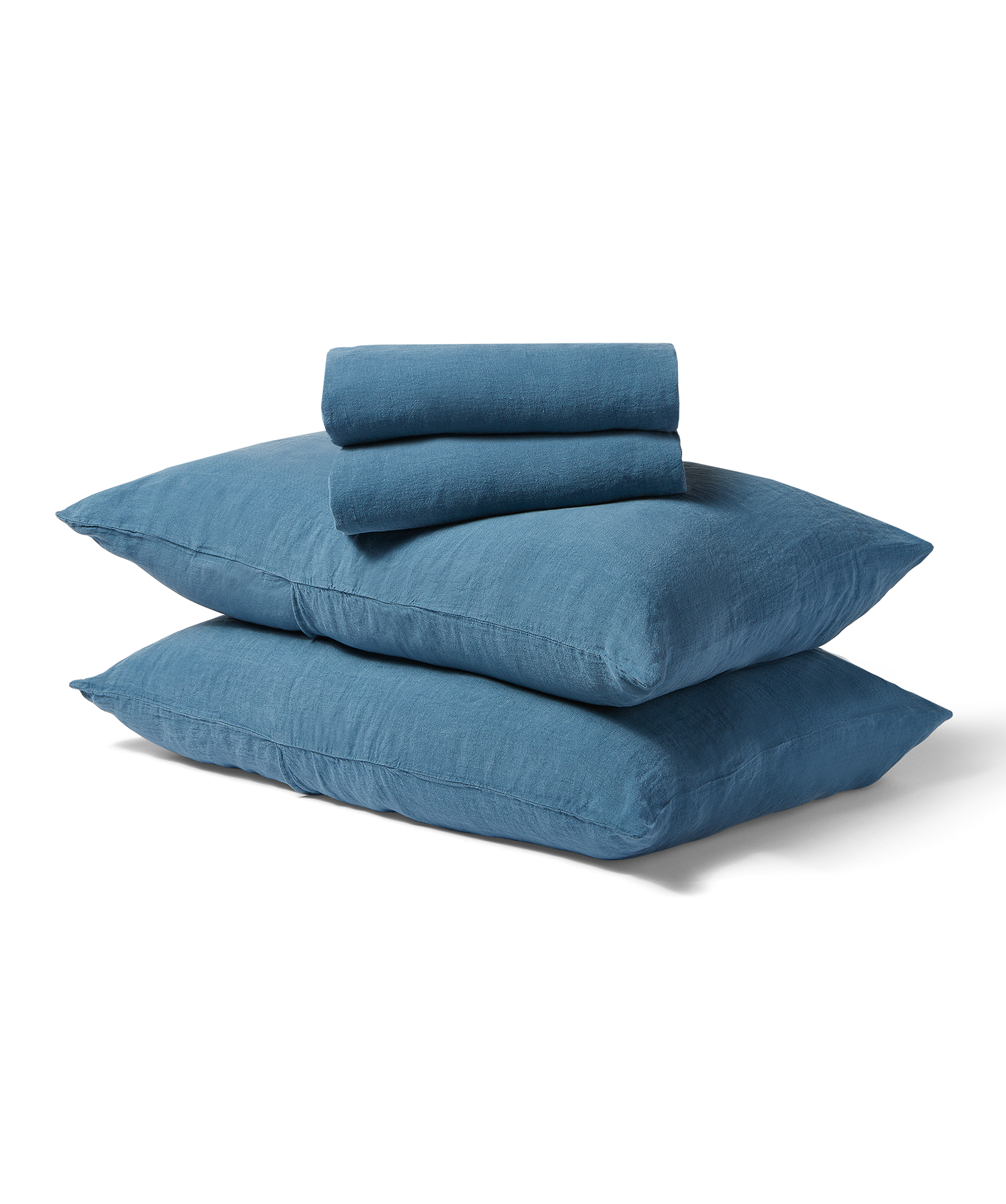 RIZE-Fedex Linen Duvet + Sheet Set - King - Blue at Floyd Home