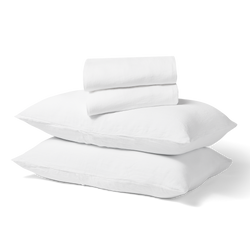 Linen Duvet + Sheet Set - King - White