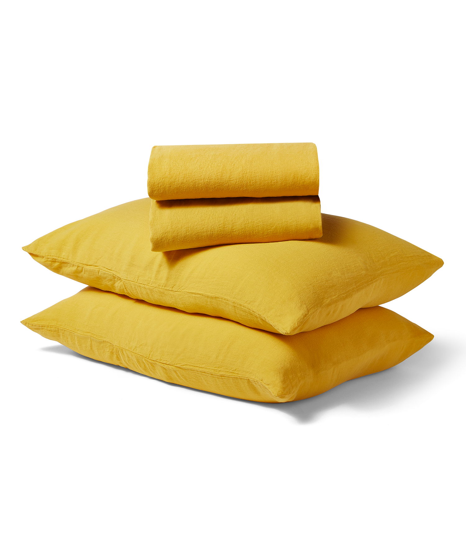 Linen Duvet + Sheet Set - King - Mustard